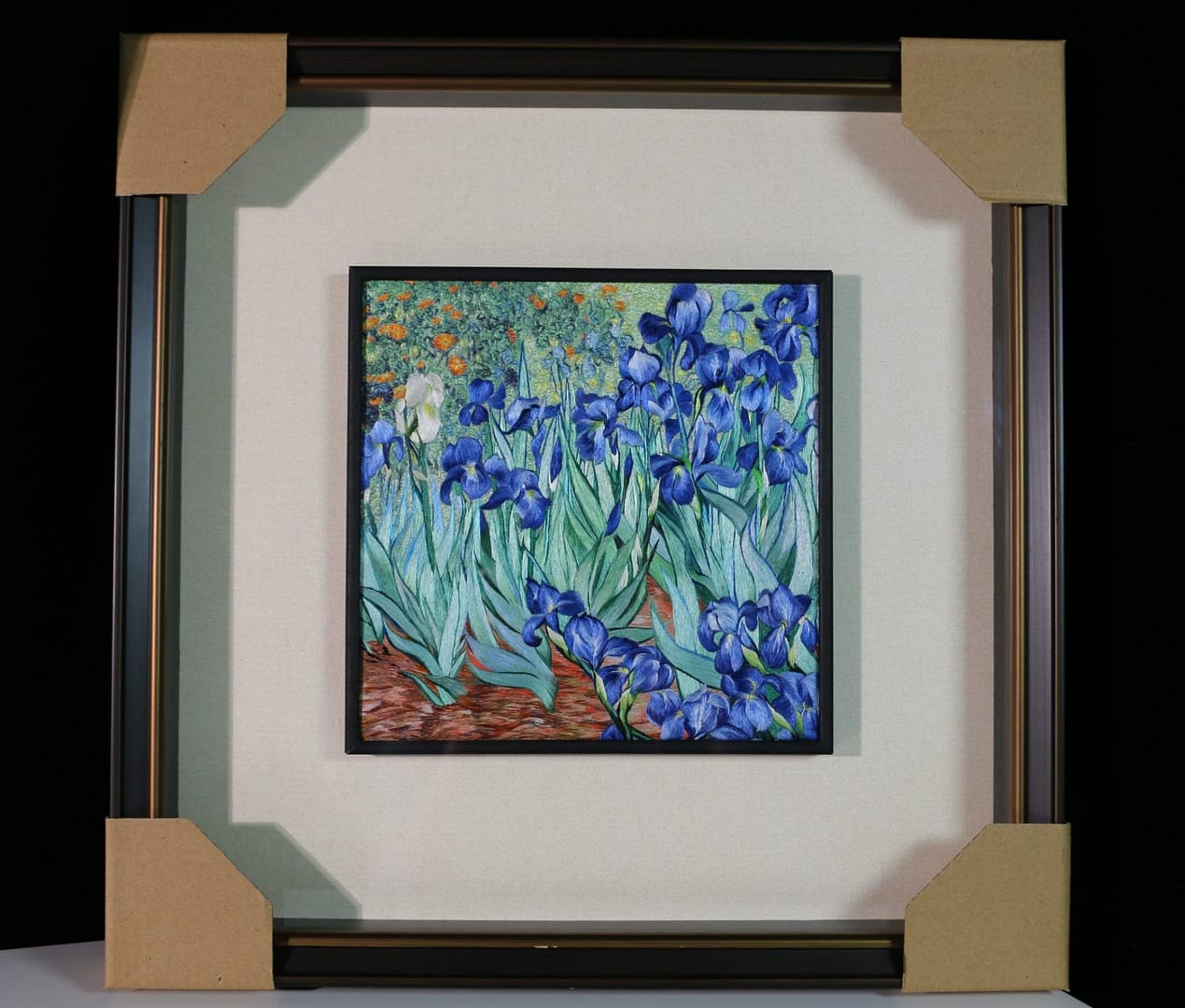 Handmade Iris Embroidery Wall Art – Floral Silk Embroidery Decoration ...